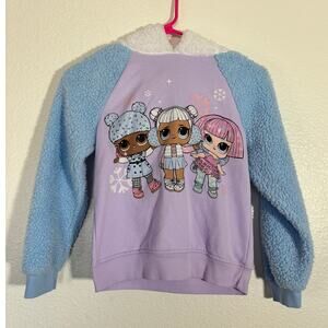 LOL Surprise Girls' Kids' Size 7/8 Medium Hooded Purple Blue Pullover Sweatshirt